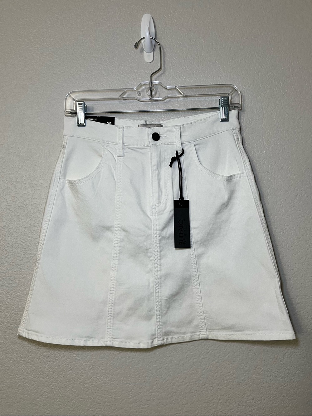 Buffalo David Bitton White Denim Skirt Womens NWT Summer Mini | Size 25
